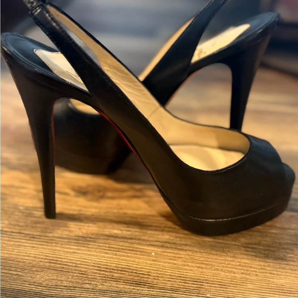 NIB Christian Louboutin Catenita 120mm Peep-Toe Slingback size 37 EU/6.5-7 - Picture 8 of 12